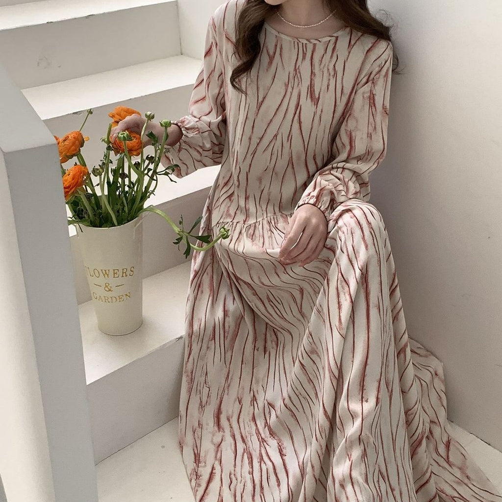 Floral Print Maxi Dress(MS425)