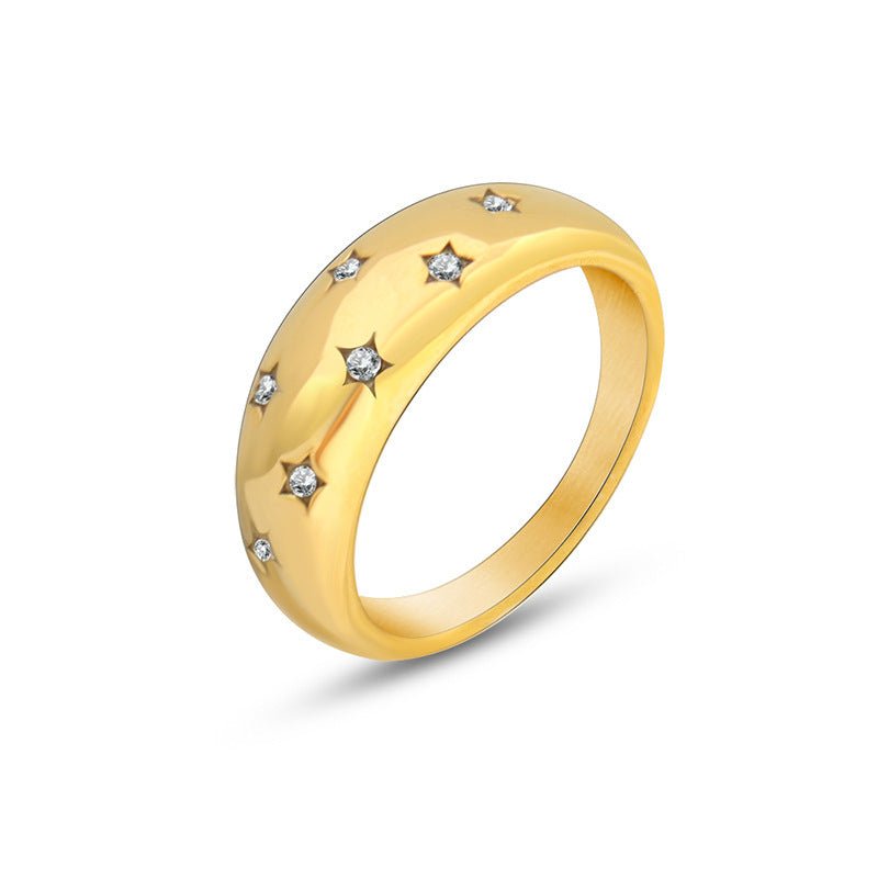Geometric Brilliance Ring Minimalist High-Shine Bands for Stacking & Styling (MAC272)