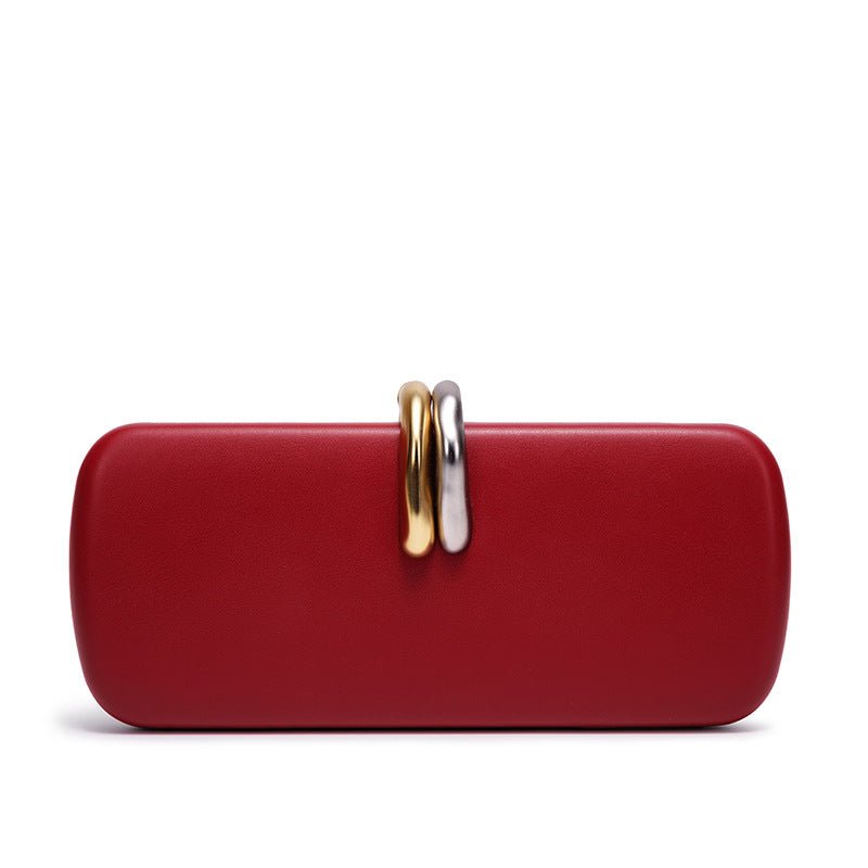 Gold & Silver Accent Structured Clutch Bag(MAC429)