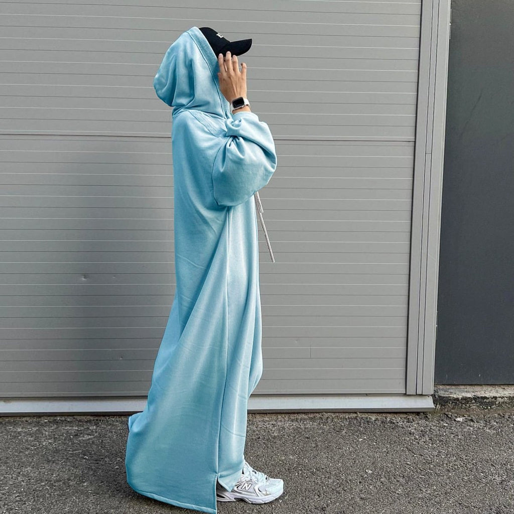 Hooded Sweatshirt Abaya | Hoodie Abaya With Pockets (MA125)