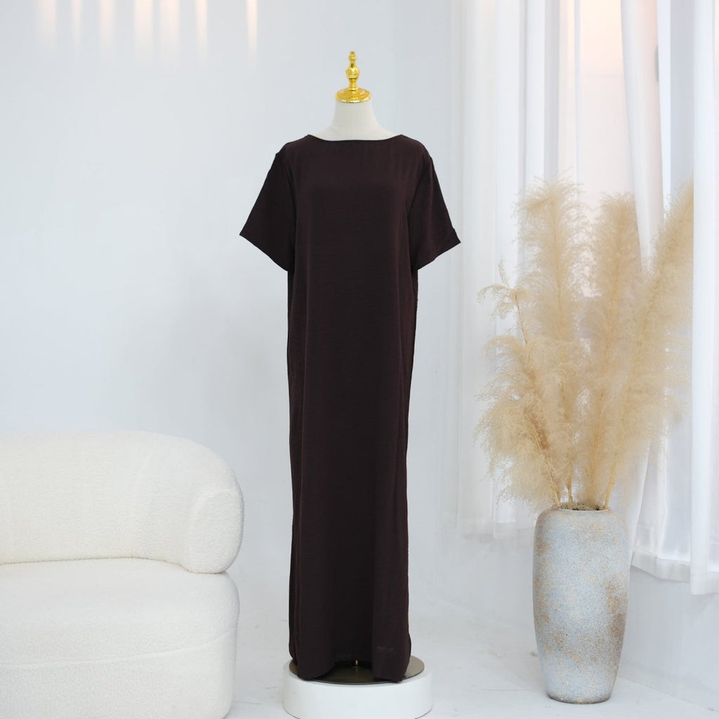 Ice Silk Crinkle Basic Dress(MA392)