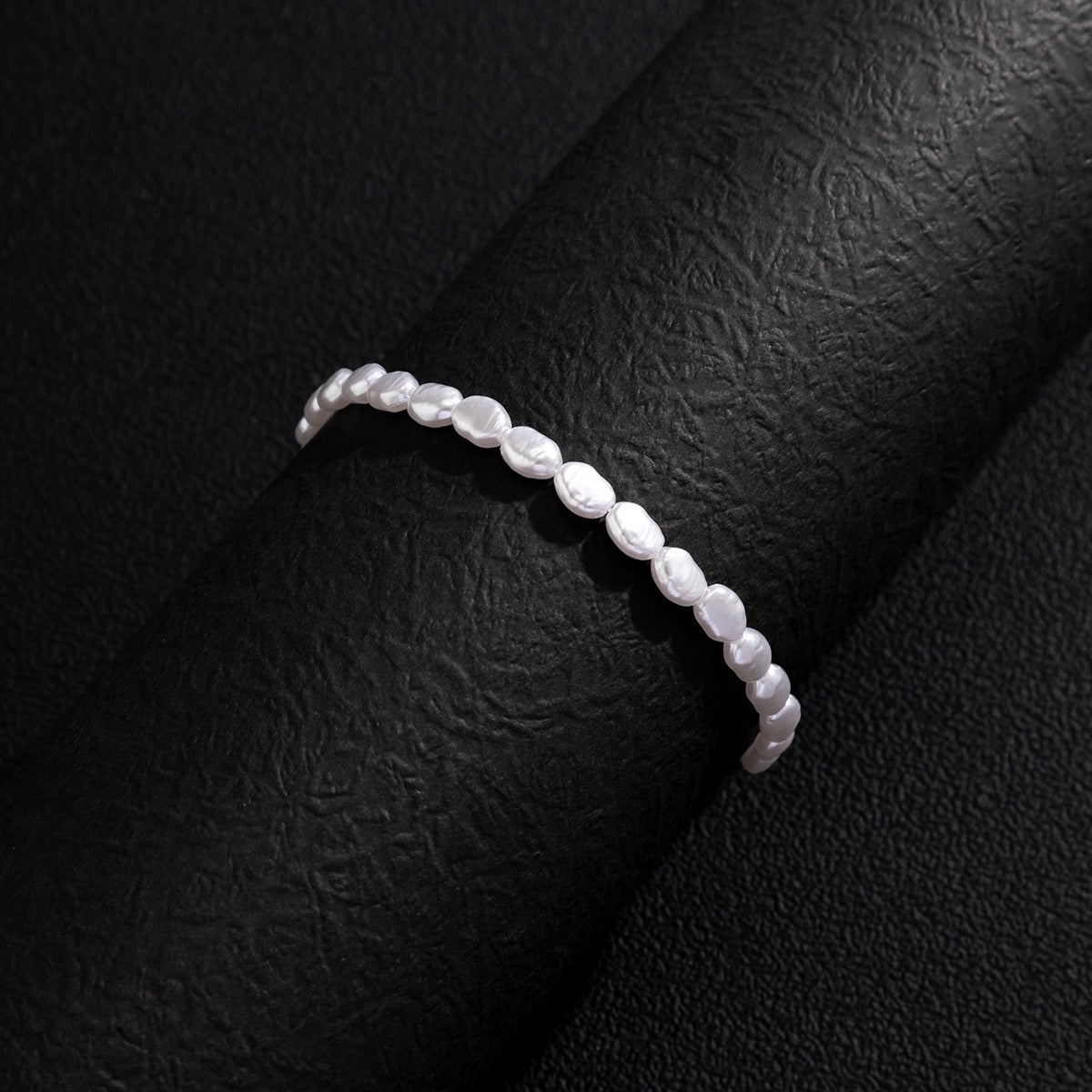 Irregular Freshwater Pearl Baroque Bracelet with Silver Clasp (MAC252)