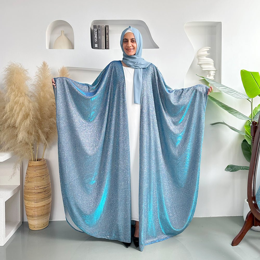 Kaftan Batwing Sleeve Glitter Open Abaya (MOA098)