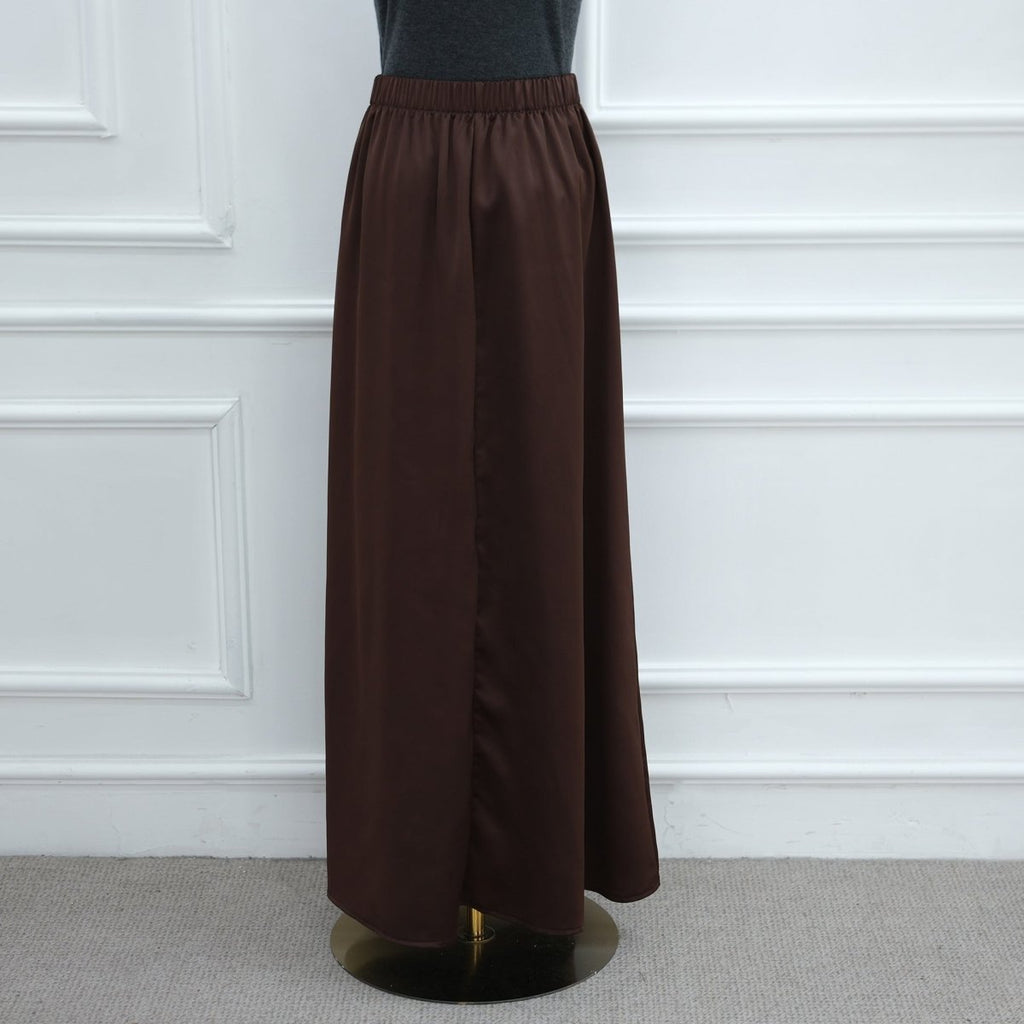 Lace Trim Contrast Panel Satin Top(MS407)