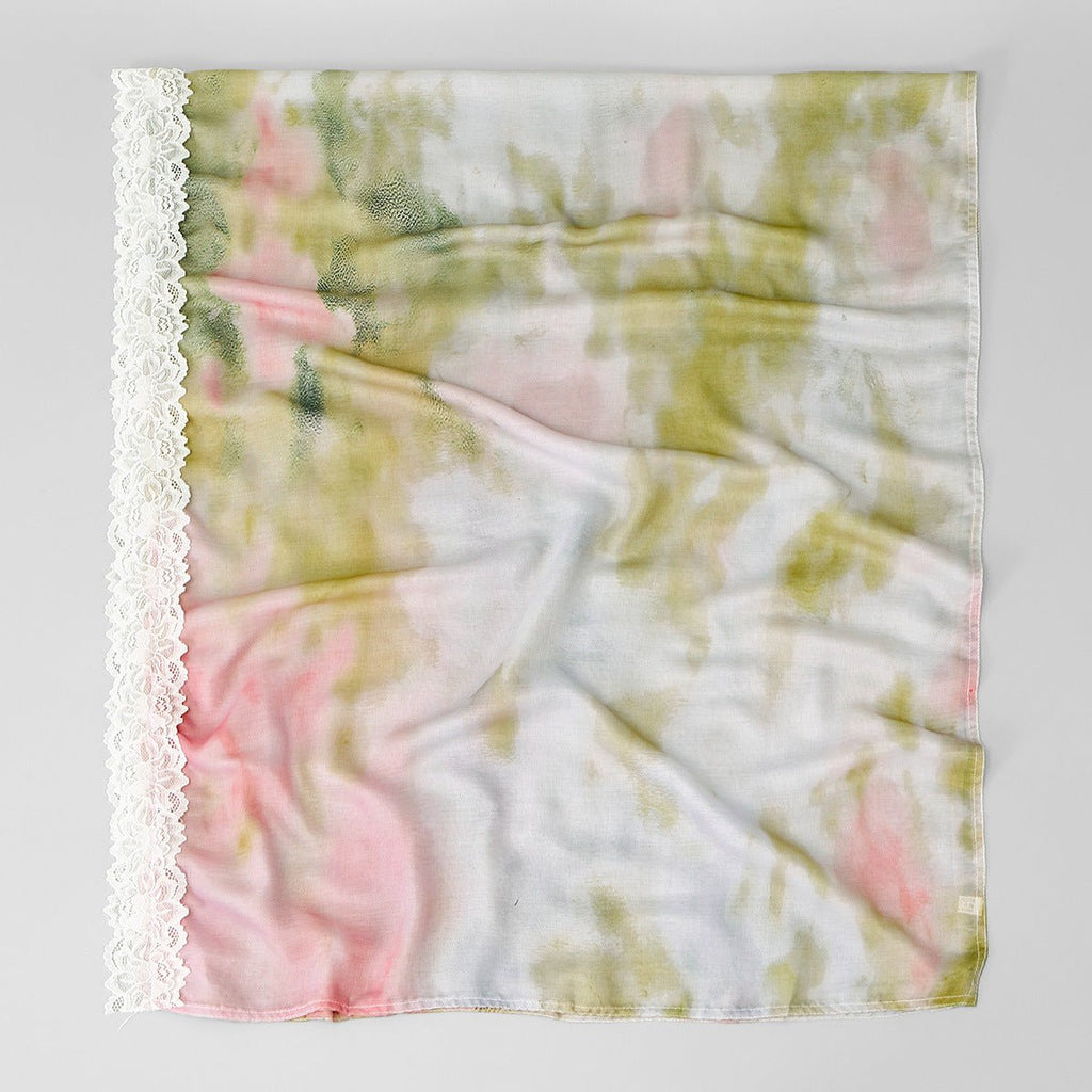 Lace Trim Print Hijab Shawl(MH231)