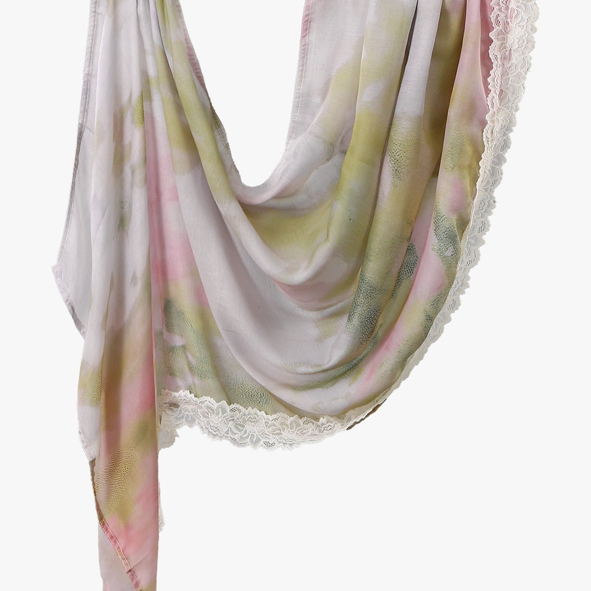 Lace Trim Print Hijab Shawl(MH231)