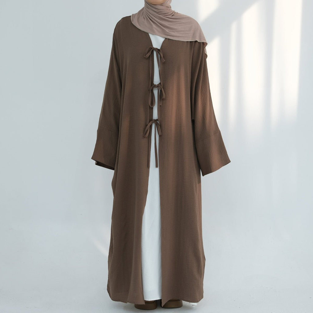 Loose Lace-Up Kimono Open Abaya (MOA107)