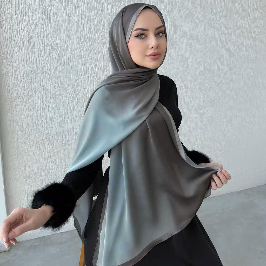 Luxury Premium Pearl Chiffon Gradient Hijab(MH148)