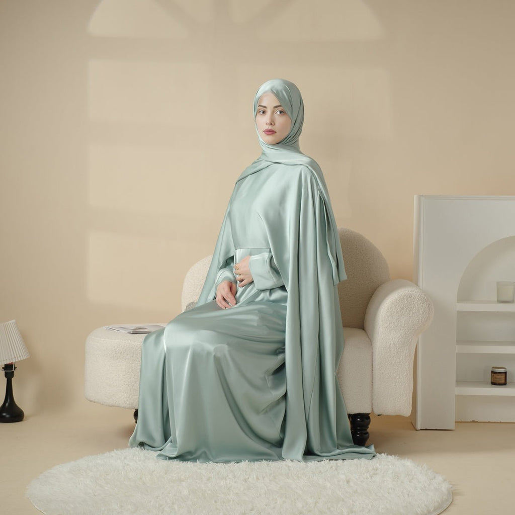 Luxury Wedding Abaya 3-Piece Bridal Abaya Set (MOA044)