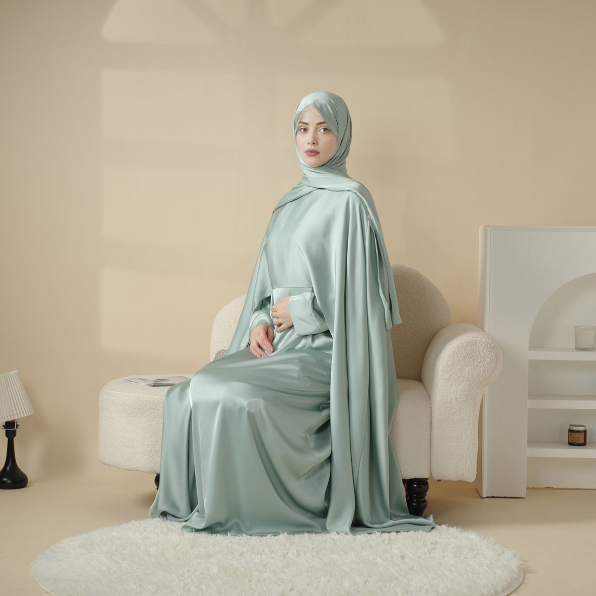 Luxury Wedding Abaya 3-Piece Bridal Abaya Set (MOA044)
