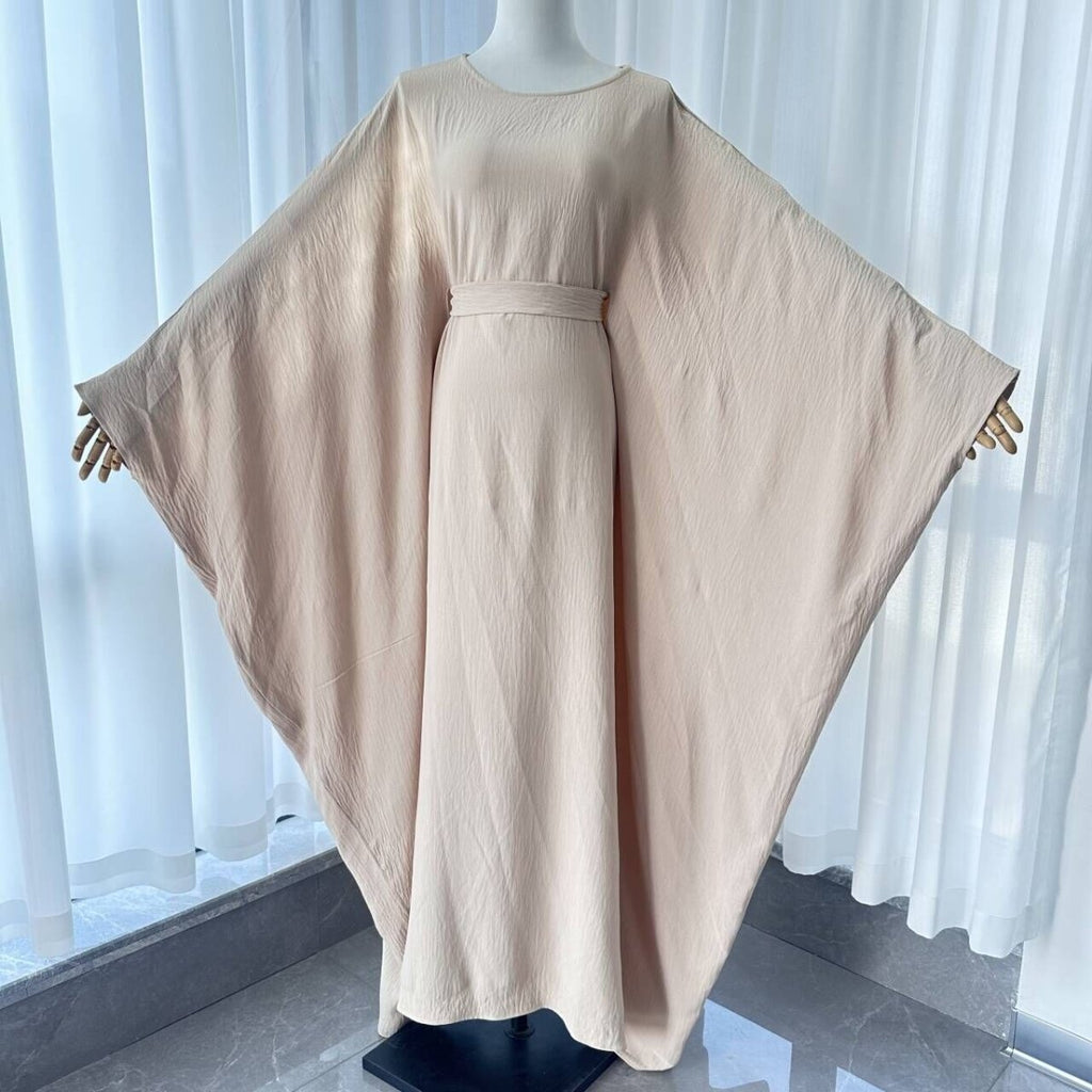 Crepe Batwing Loose Abaya 2-Piece Set (MA090)