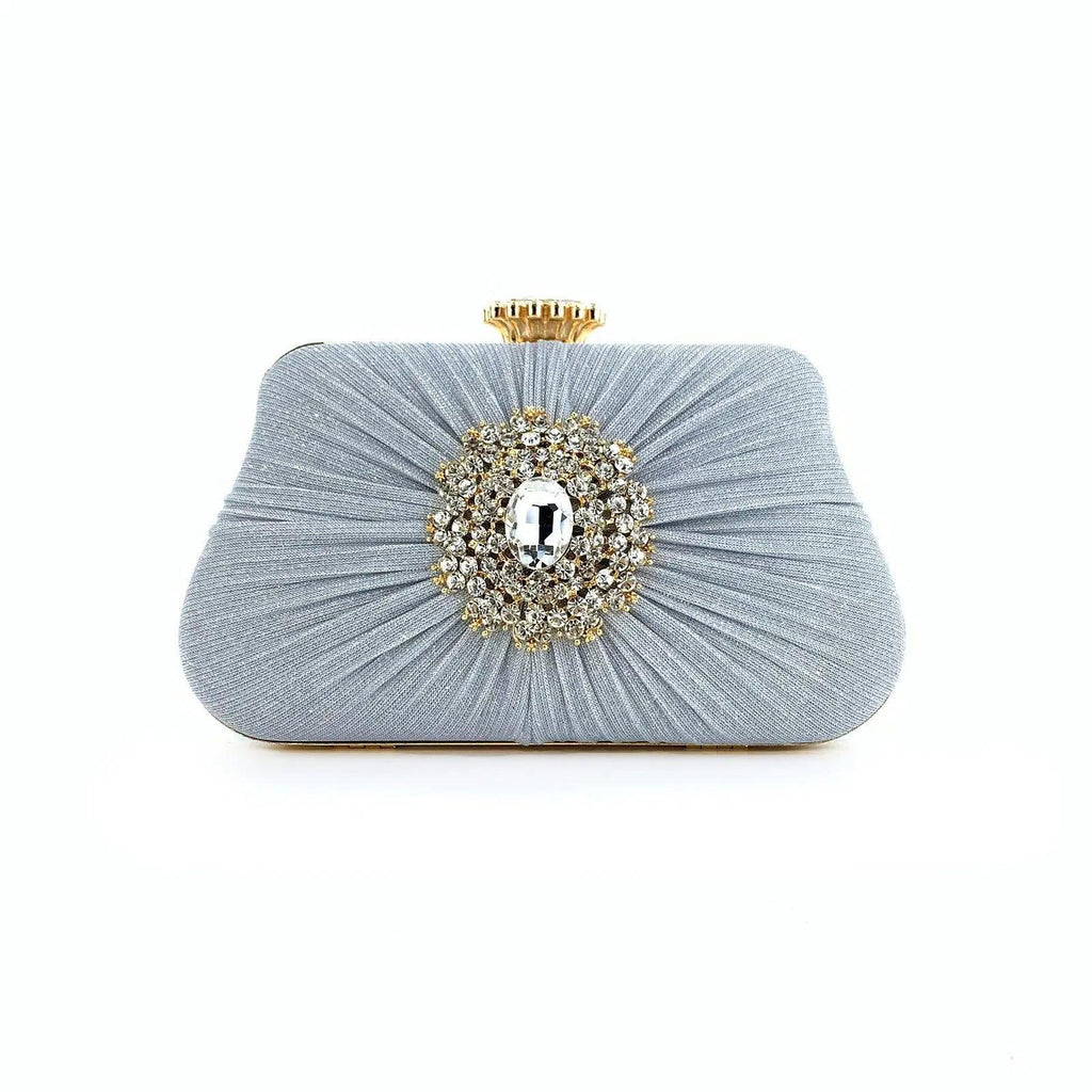 MAC033 Women's Pleated Craft Rhinestone Bag