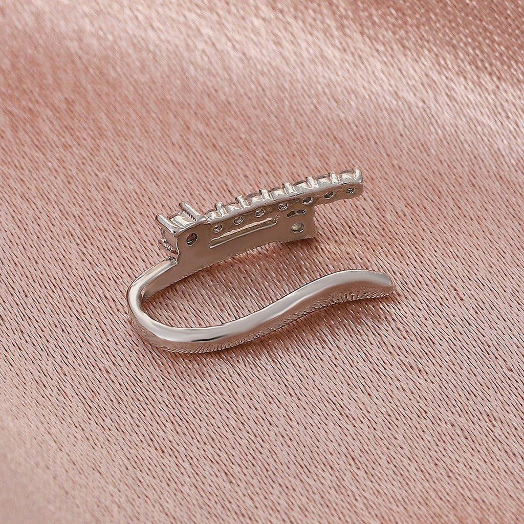 MAC134  Non-Puncture T-Shape Micropaved Zirconia Nose Ring