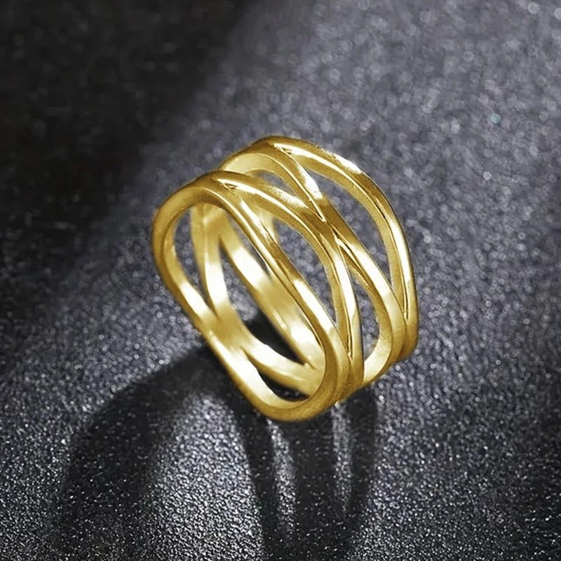 MAC166 Simple Geometric Lines Hollow Ring