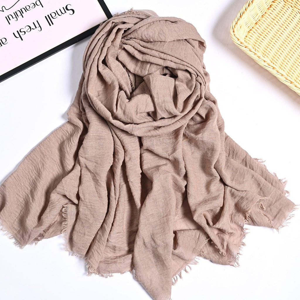 MH055 Encrypted Bubble Wrinkle Solid Color Hijab
