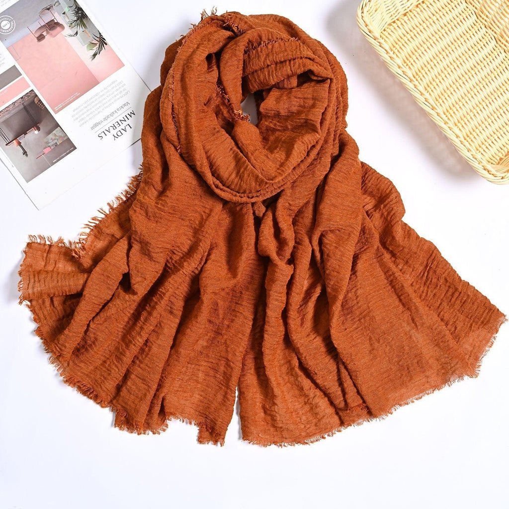 MH055 Encrypted Bubble Wrinkle Solid Color Hijab