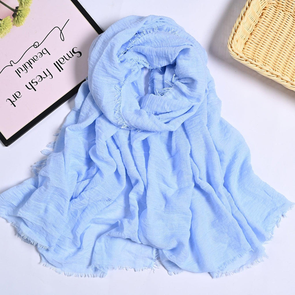 MH055 Encrypted Bubble Wrinkle Solid Color Hijab