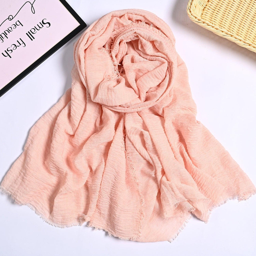 MH055 Encrypted Bubble Wrinkle Solid Color Hijab