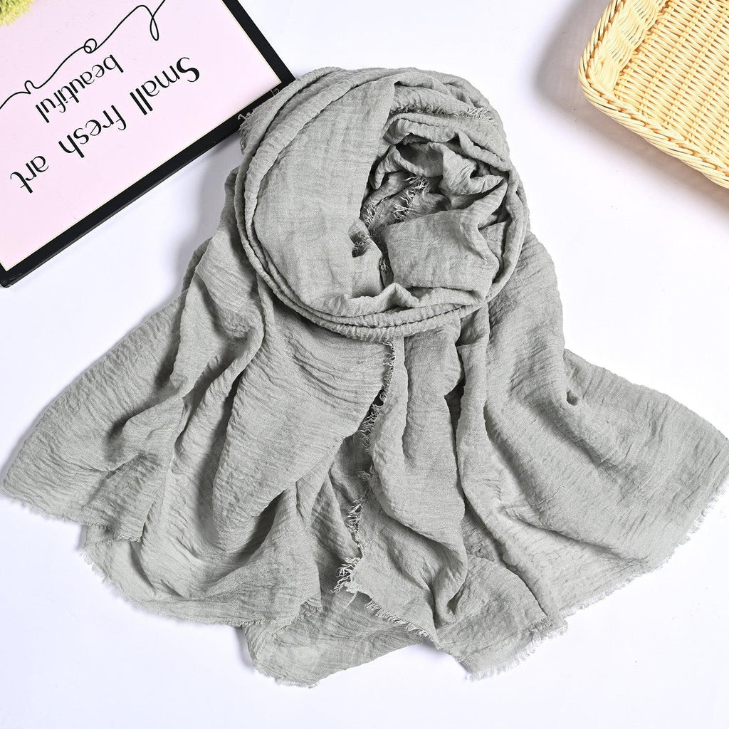 MH055 Encrypted Bubble Wrinkle Solid Color Hijab