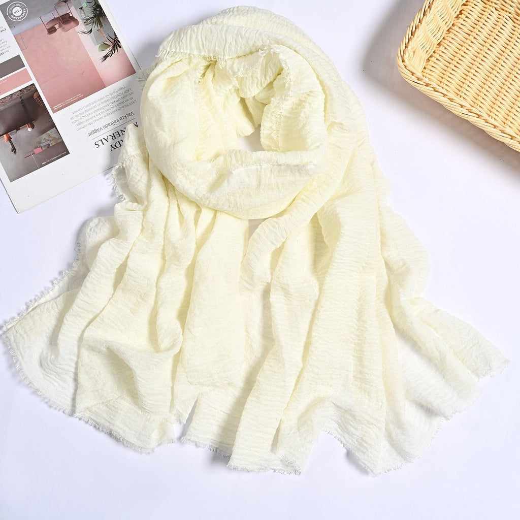 MH055 Encrypted Bubble Wrinkle Solid Color Hijab