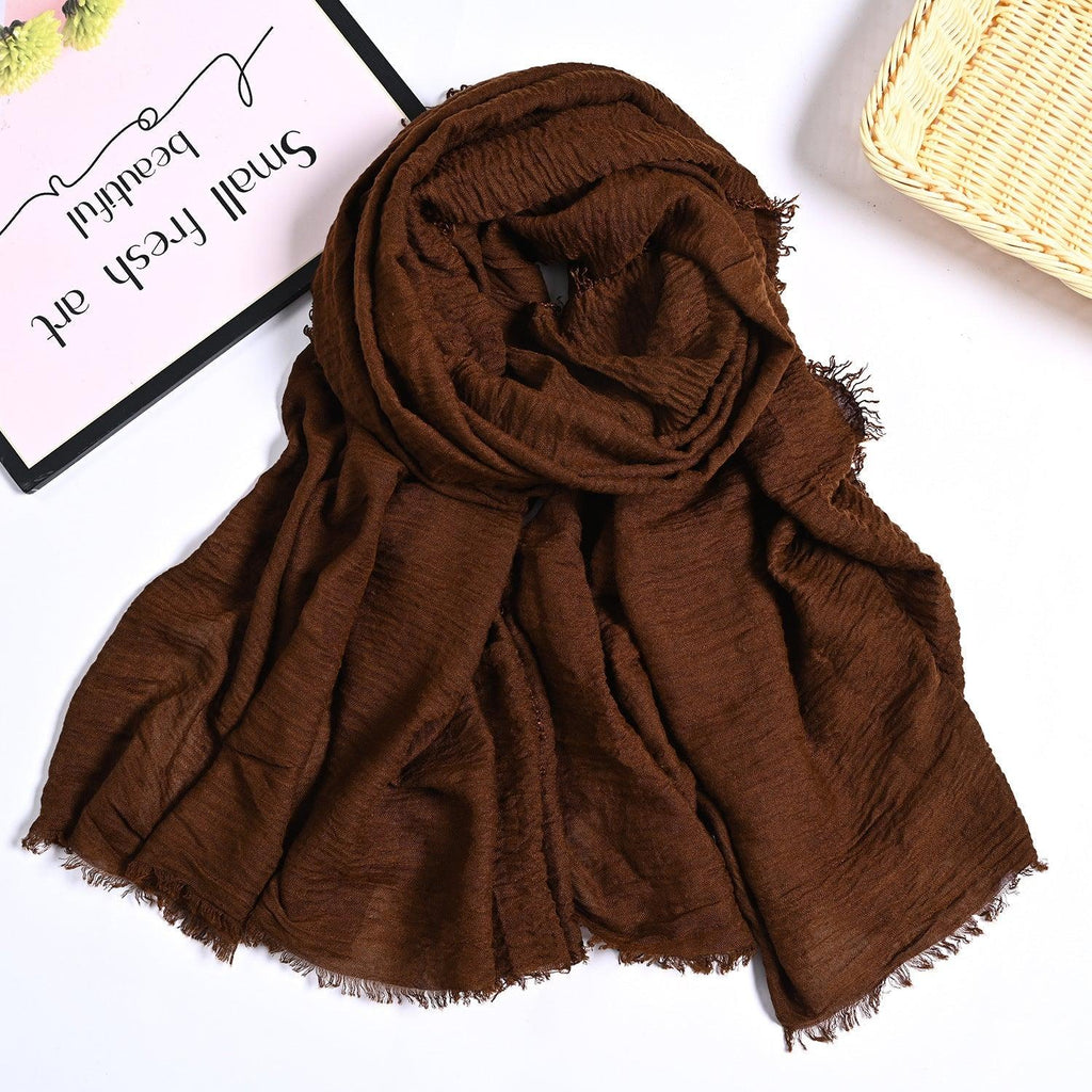 MH055 Encrypted Bubble Wrinkle Solid Color Hijab