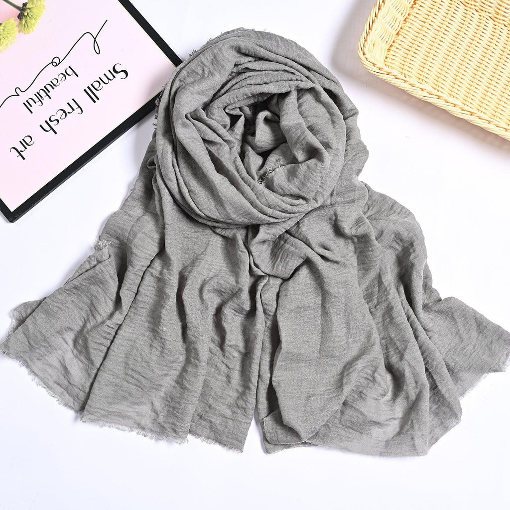 MH055 Encrypted Bubble Wrinkle Solid Color Hijab