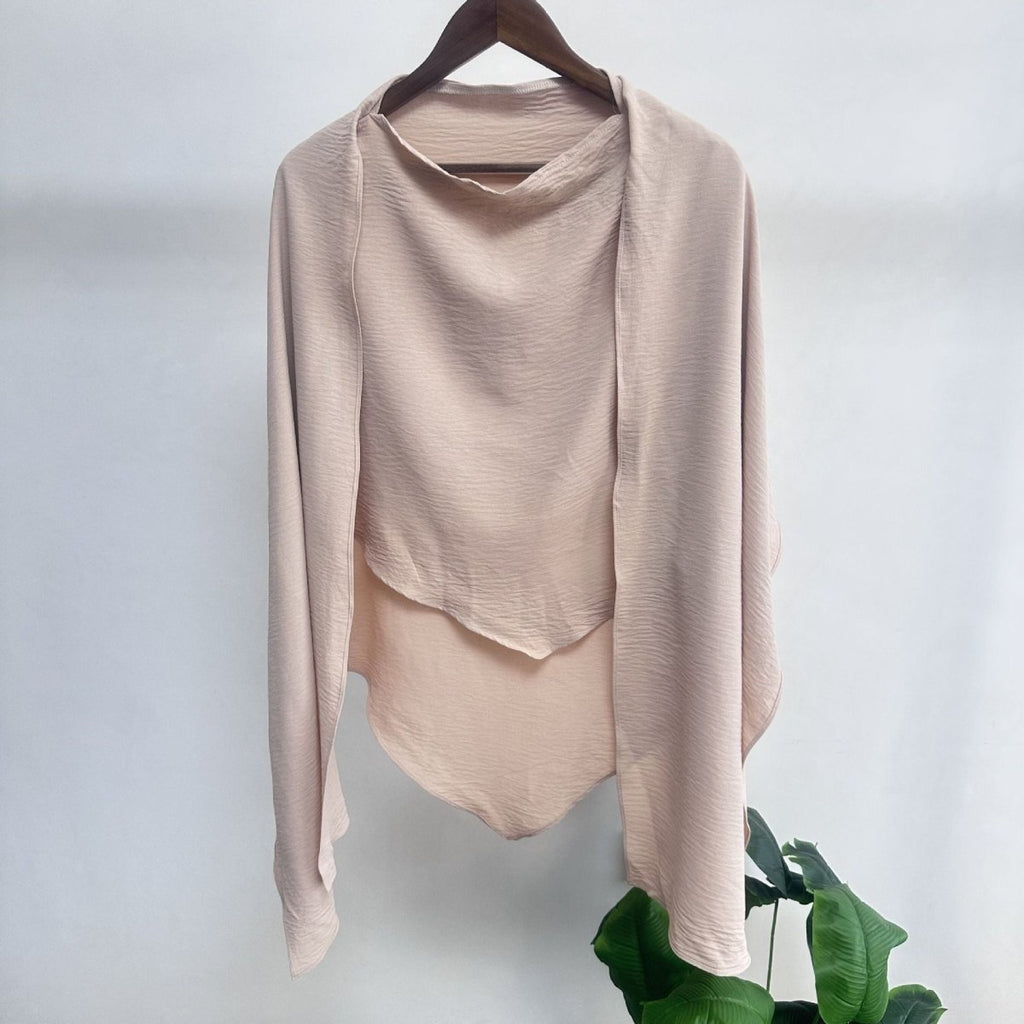 Fashion Single Layer Hijab Shawl With Scarf (MH082)