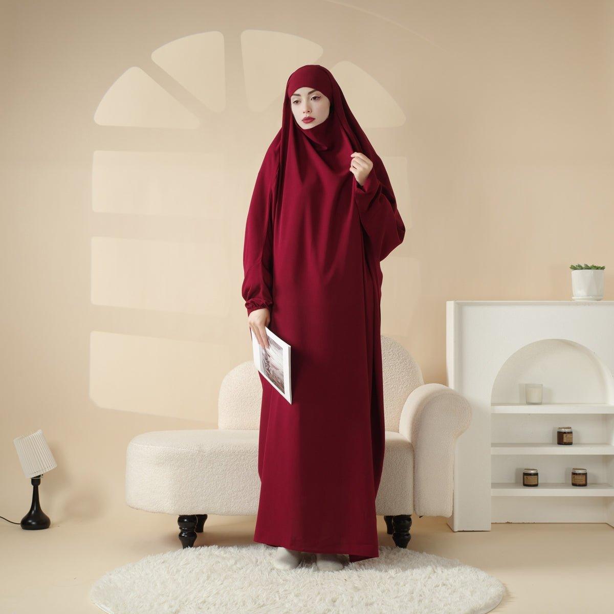 Viscose Niqab Attached 1-Piece Plain Jilbab (MJ005)