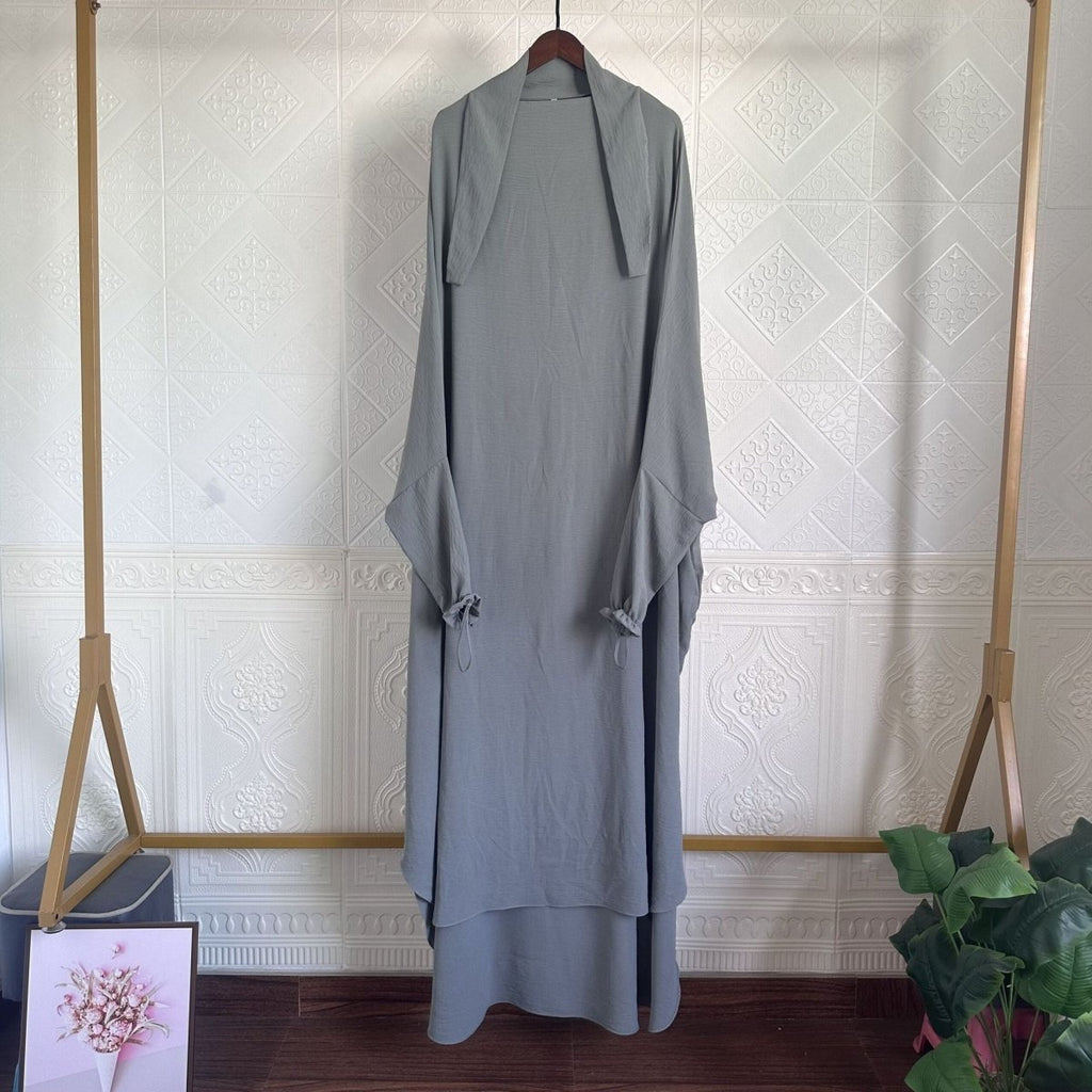 Solid Color Jilbab with Pockets (MJ016)