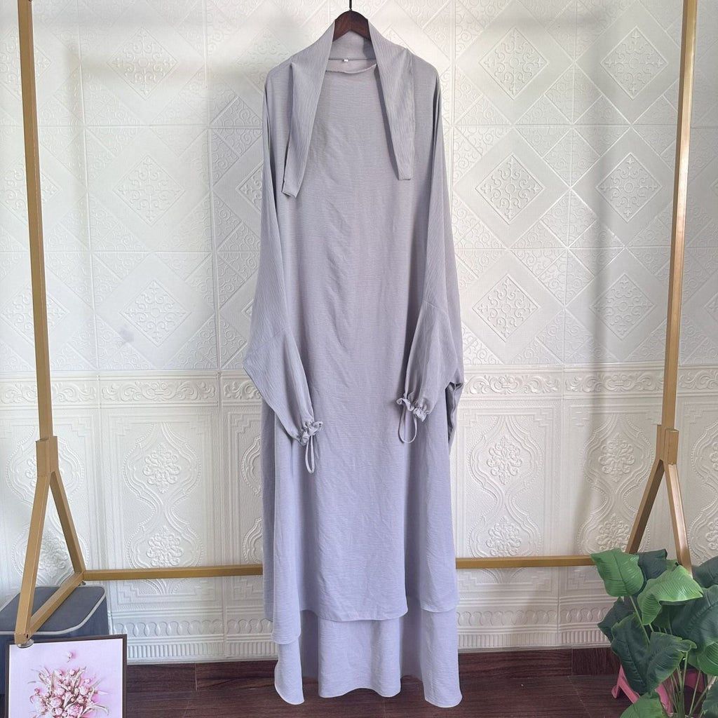 Solid Color Jilbab with Pockets (MJ016)