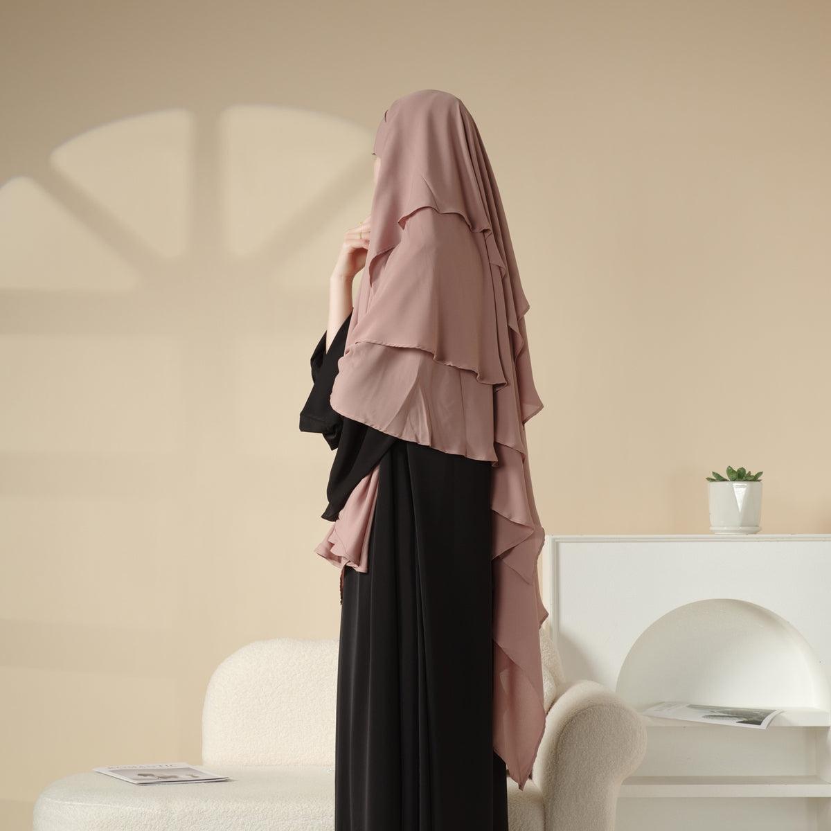 Three Layered Chiffon Khimar (MK002)