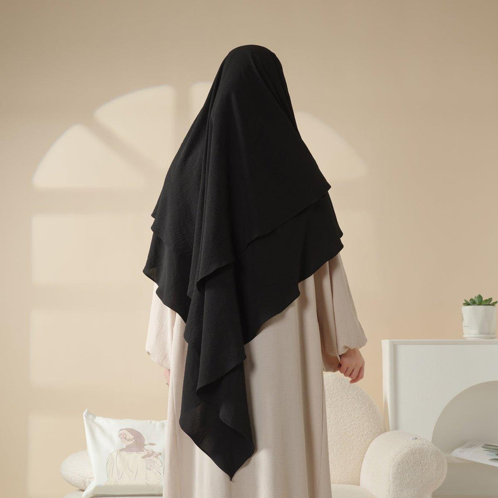 New Two-Layer Crepe Khimar (MK010)