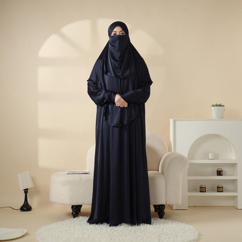 Abaya With Niqab and Khimar | Satin Niqab Khimar and Abaya (MK016)