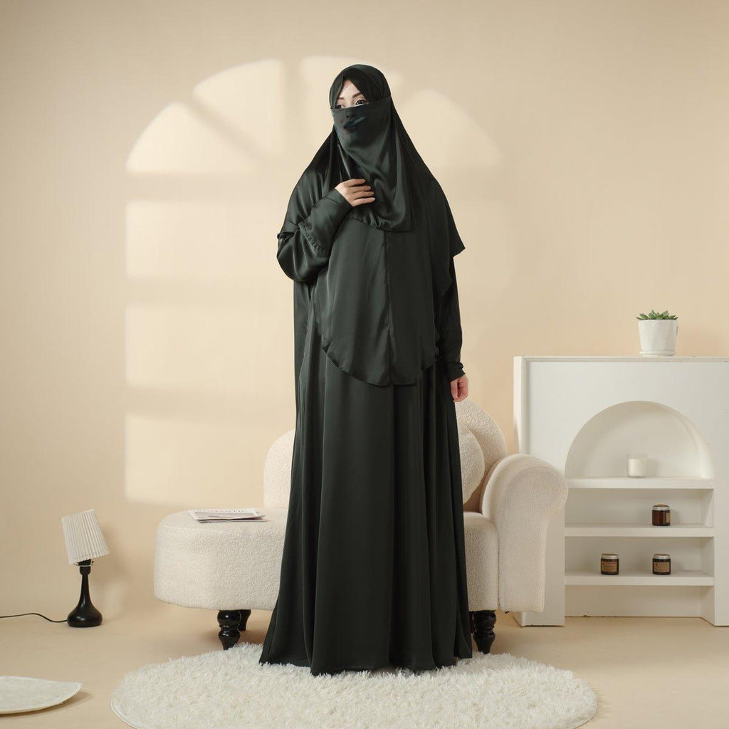 Abaya With Niqab and Khimar | Satin Niqab Khimar and Abaya (MK016)