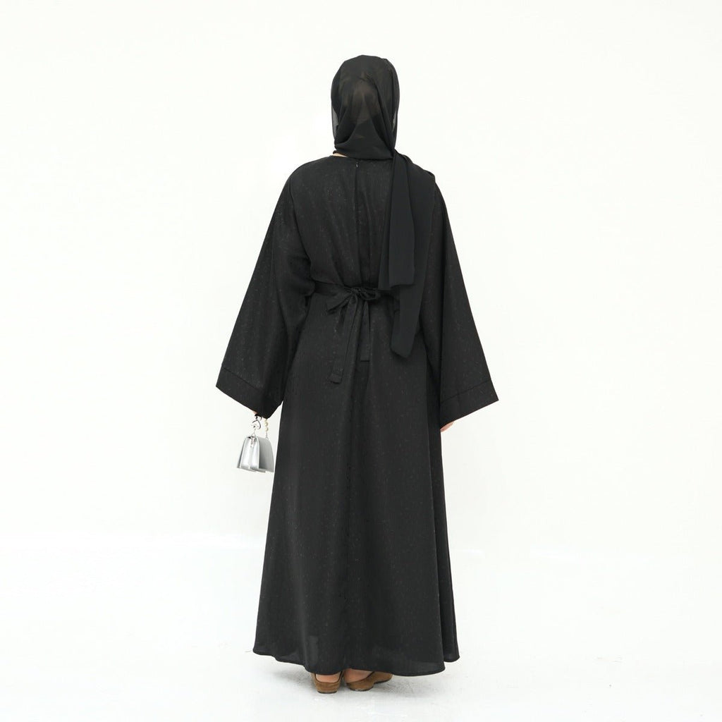 Modest  Elegant Solid Color Abaya Robe with Wide Sleeves & Detachable Belt(MA279)