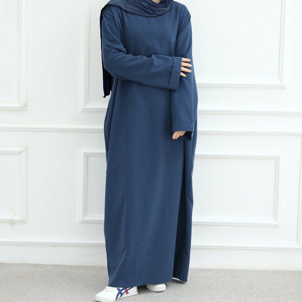 Modest Luxury Robe Dress Set | Premium Muslim Solid Color Two-Piece Abaya (MA249)
