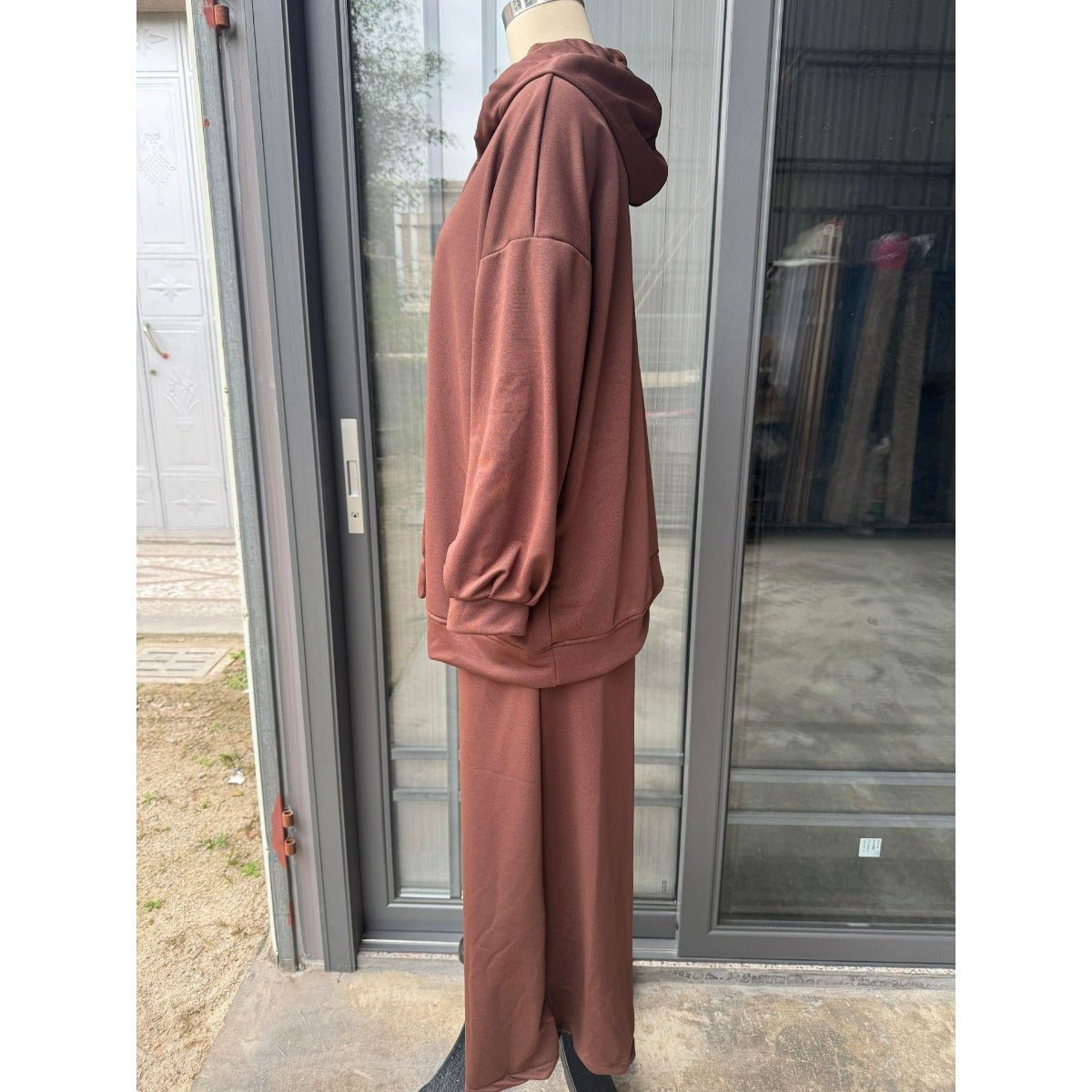 Modest Muslim Casual Wear Hooded Set | Long Sleeve Jacket & Maxi Skirt (MS095)
