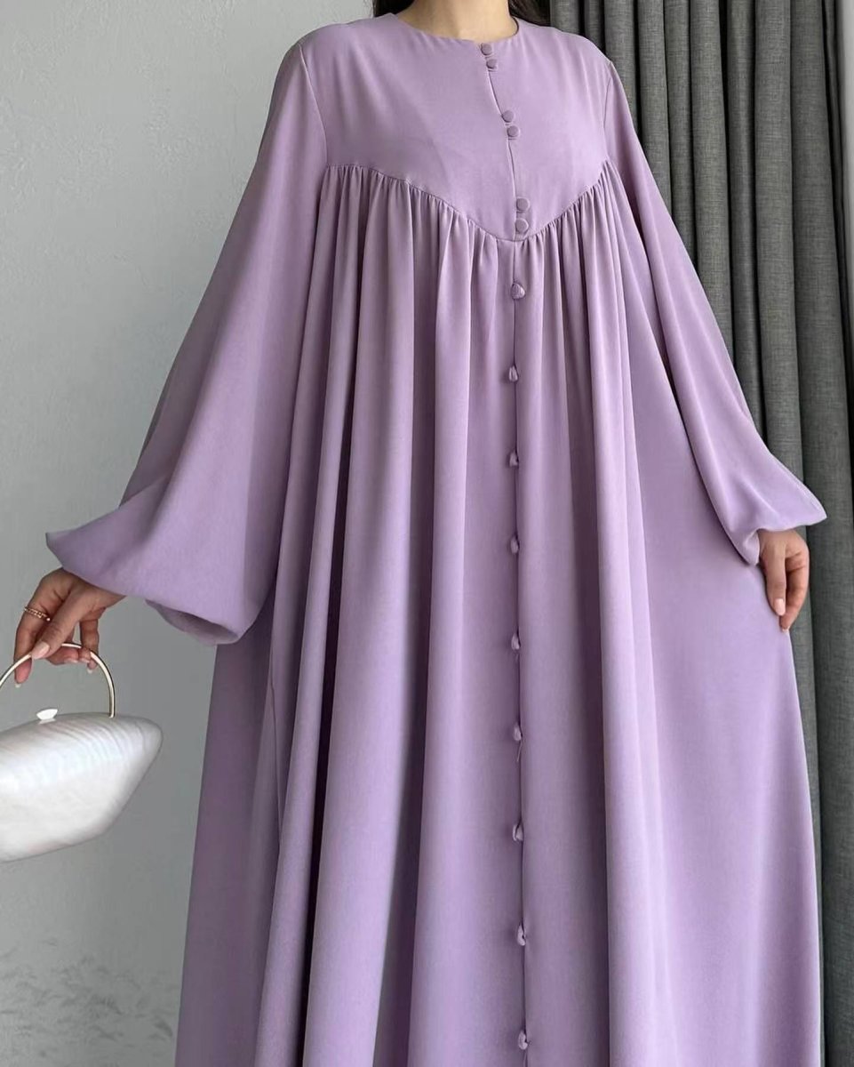 Modest Swinging sleeve Button-down Muslim Abaya (MA174)