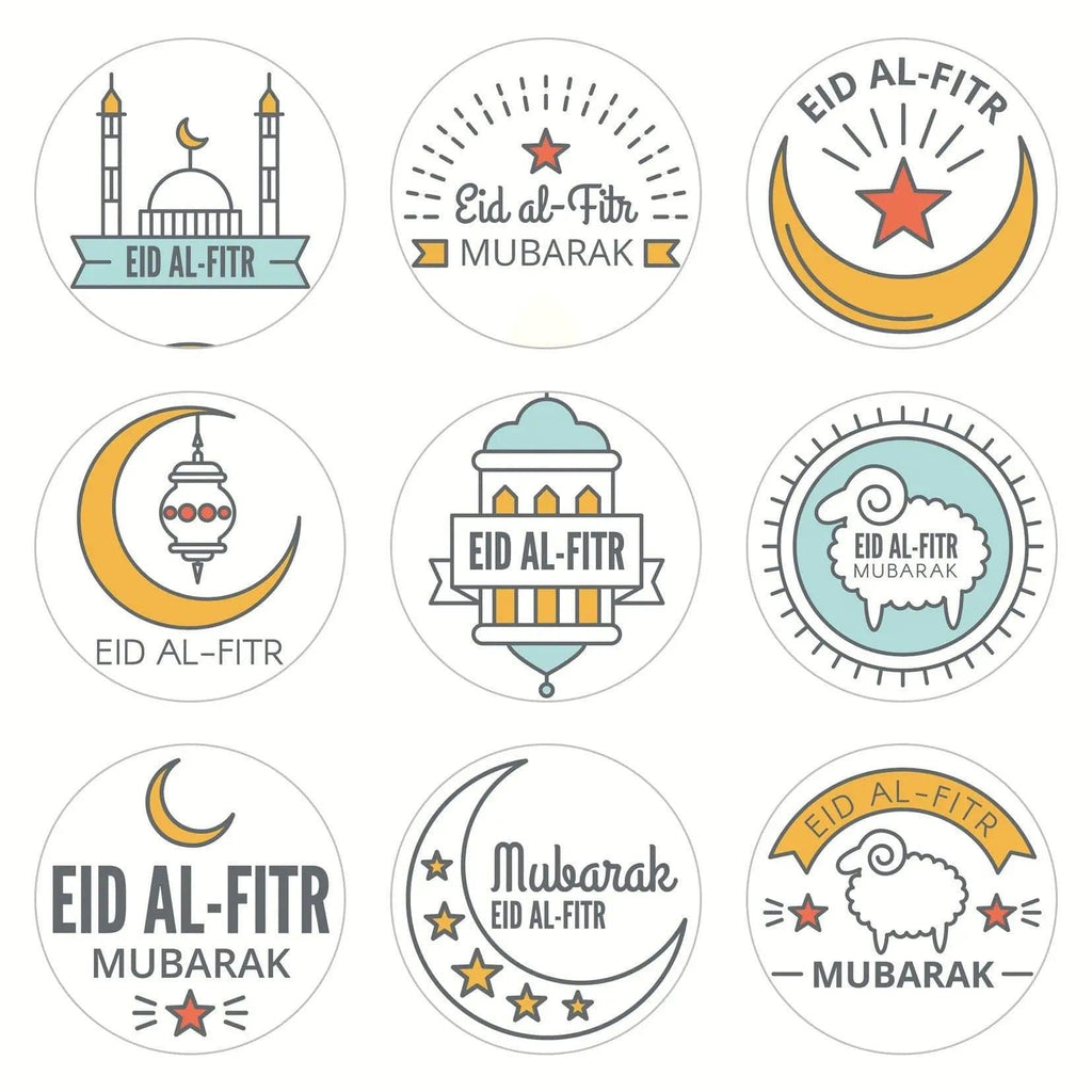 MR014 Ramadan Sticker, 90 Pcs Stickers Eid Mubarak Decoration