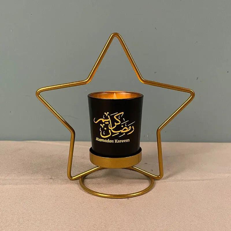 MR041 iron candlestick moon star lamp, ramadan decoration