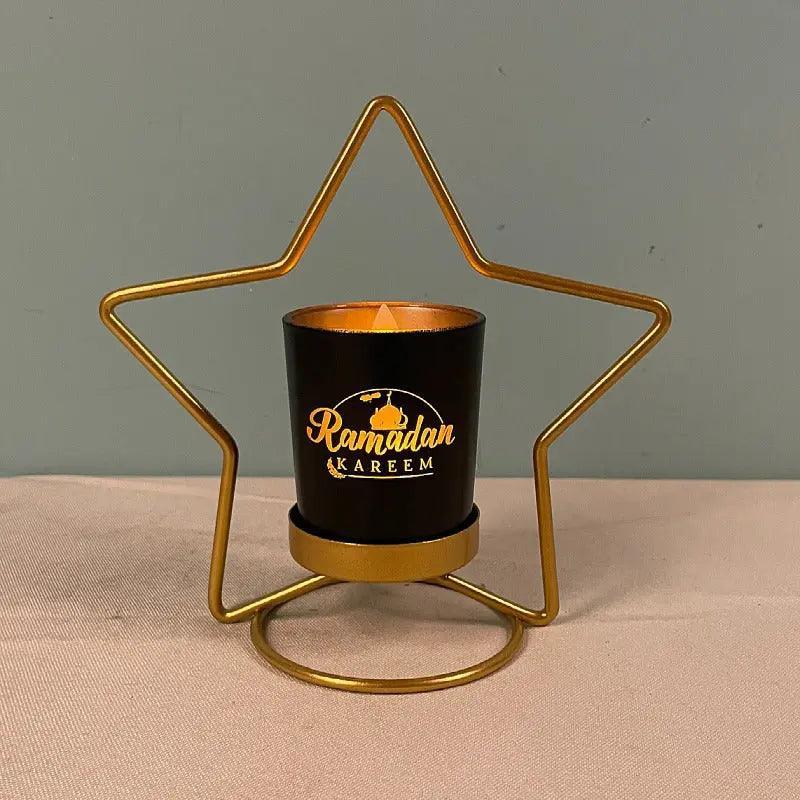 MR041 iron candlestick moon star lamp, ramadan decoration