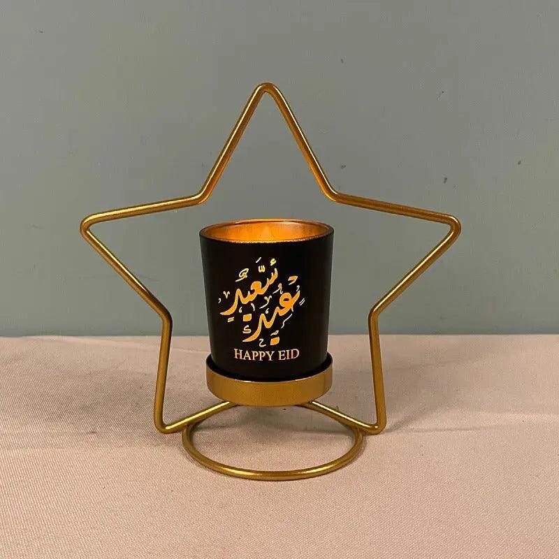 MR041 iron candlestick moon star lamp, ramadan decoration