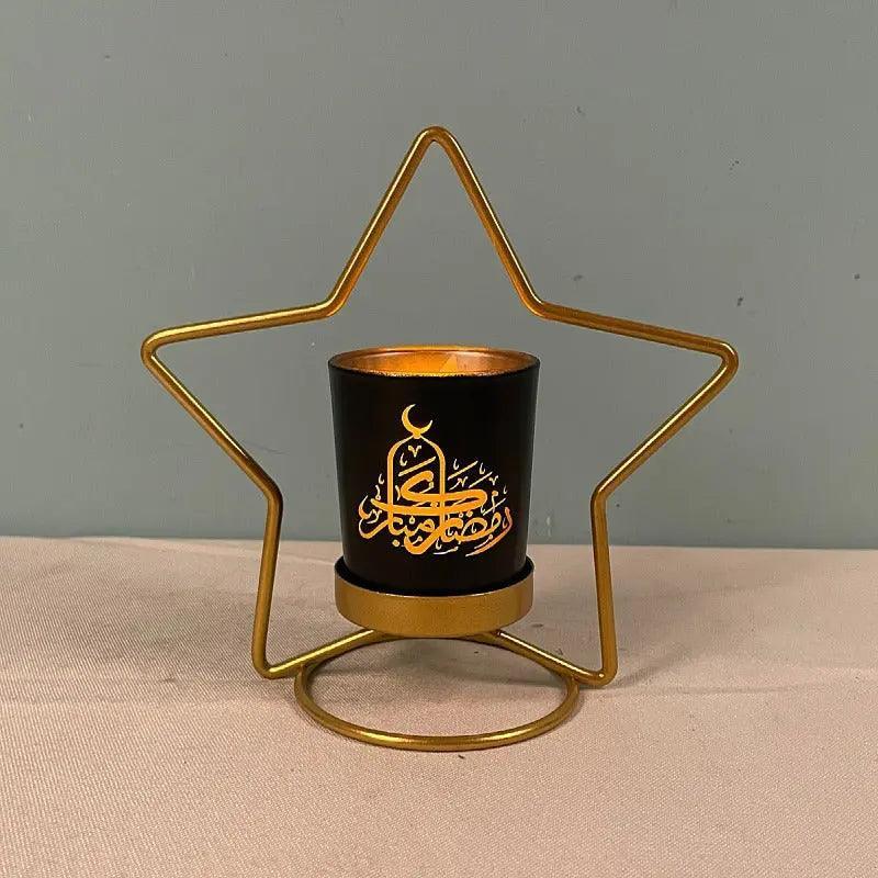 MR041 iron candlestick moon star lamp, ramadan decoration