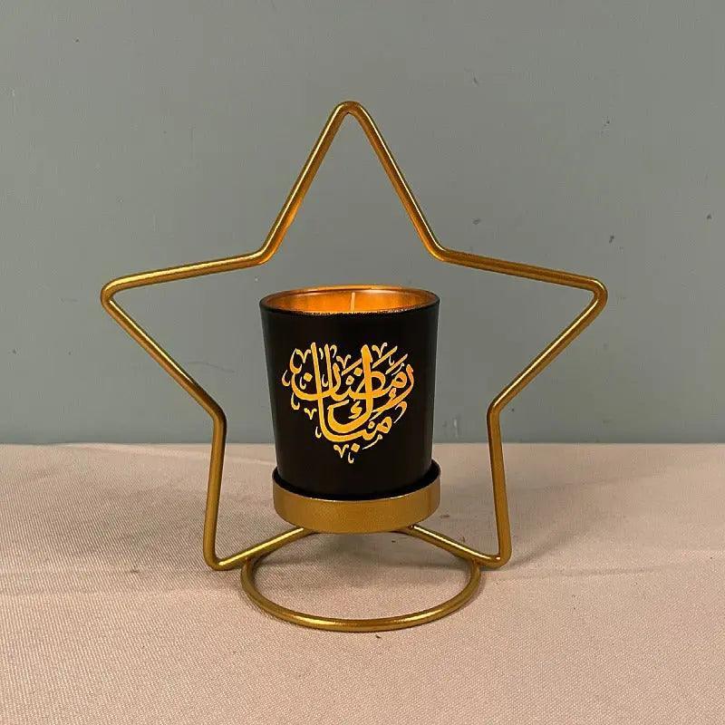 MR041 iron candlestick moon star lamp, ramadan decoration