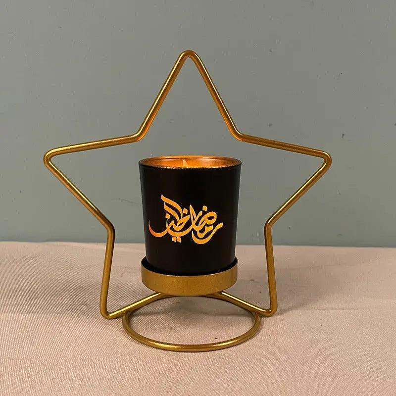 MR041 iron candlestick moon star lamp, ramadan decoration