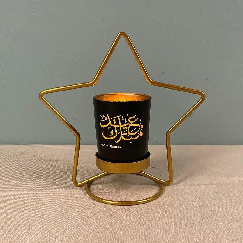 MR041 iron candlestick moon star lamp, ramadan decoration