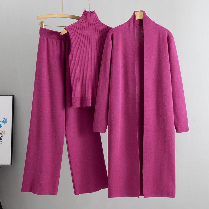 Sweater Set with Sleeveless Vest 3-Piece Set(MS032)