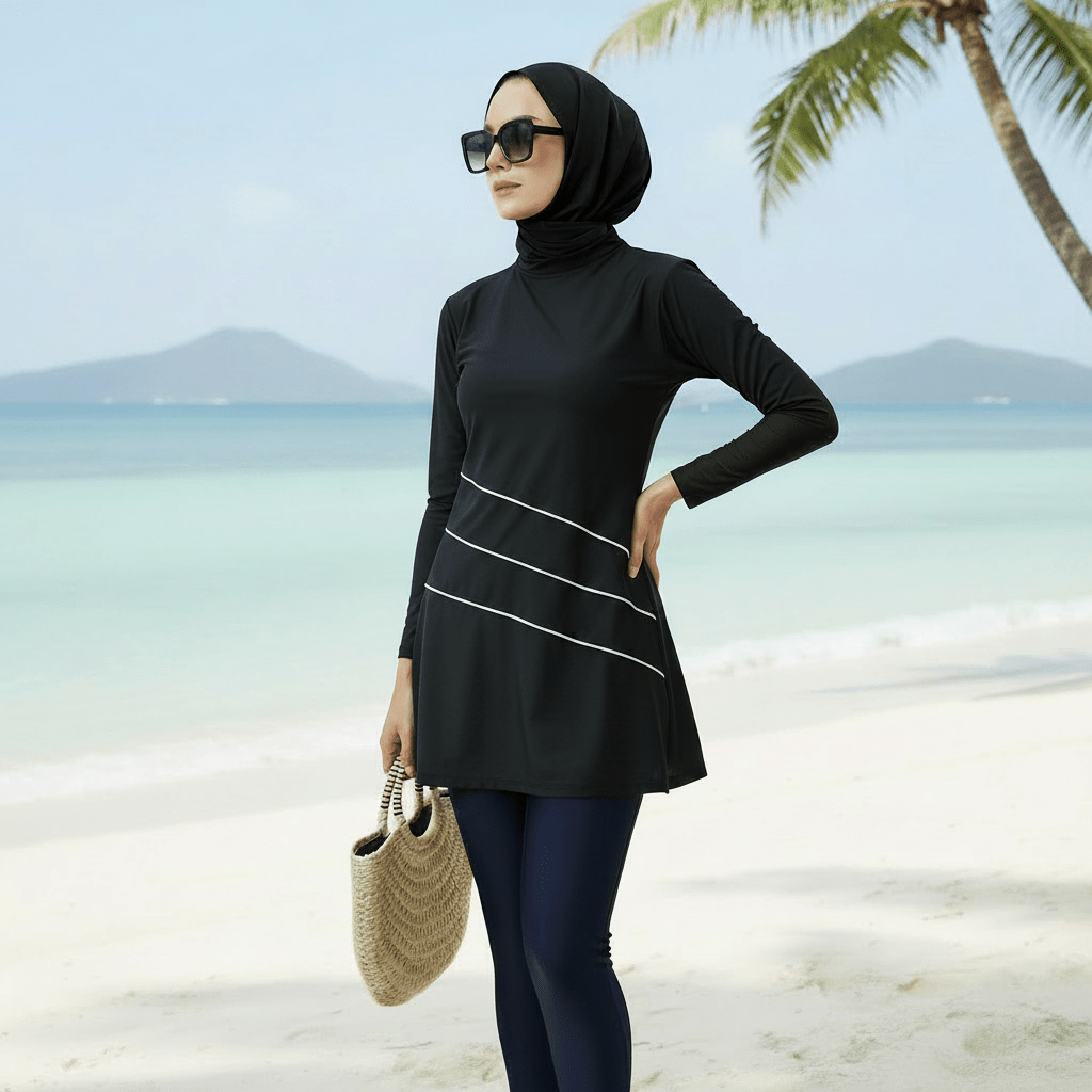 Muslim Women Swimsuit, 3 Pcs Burkini Modest Swimsuit (MB006)