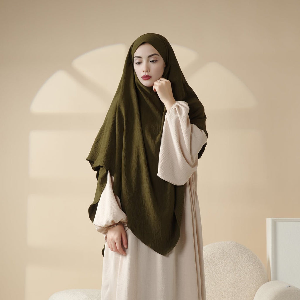 New Two-Layer Crepe Khimar (MK010)