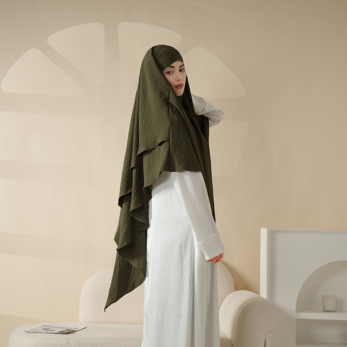 New Two-Layer Crepe Khimar (MK010)